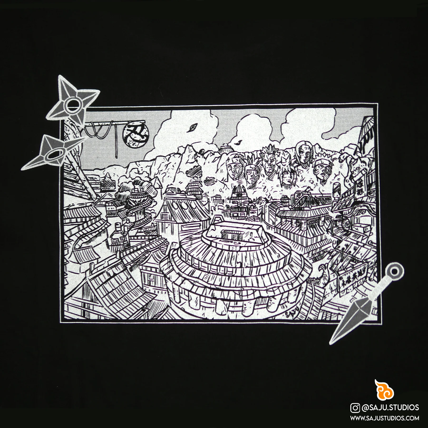 HOMETOWN Leaf Village Shirt [Embroidered & Double-Sided] - Image 5