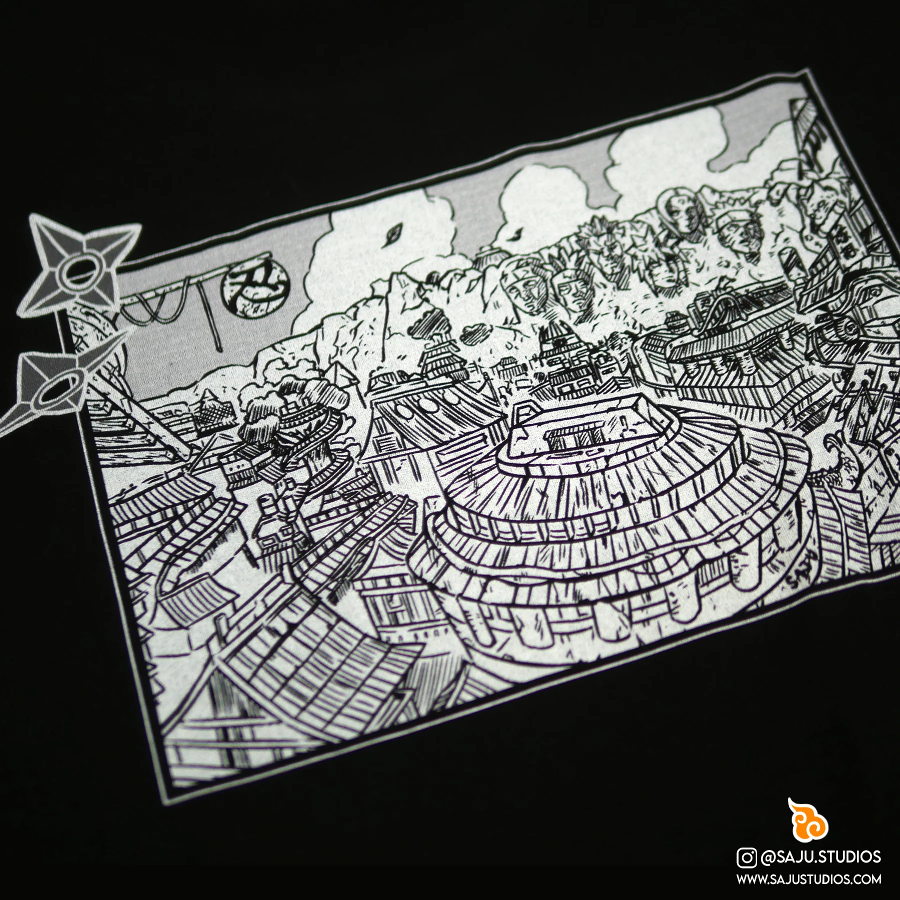 HOMETOWN Leaf Village Shirt [Embroidered & Double-Sided] - Image 6