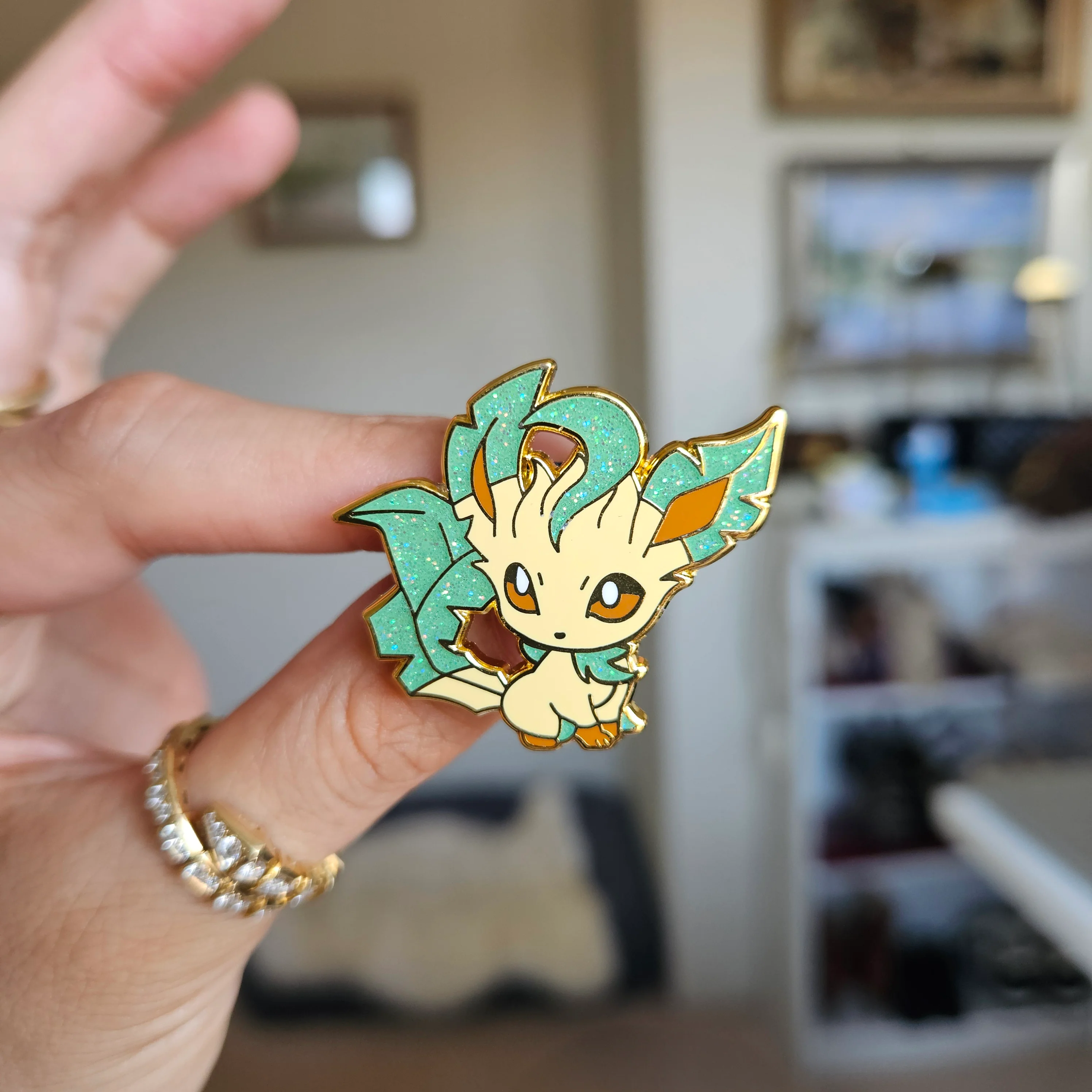 Leaf Stone Enamel Pin - Image 2