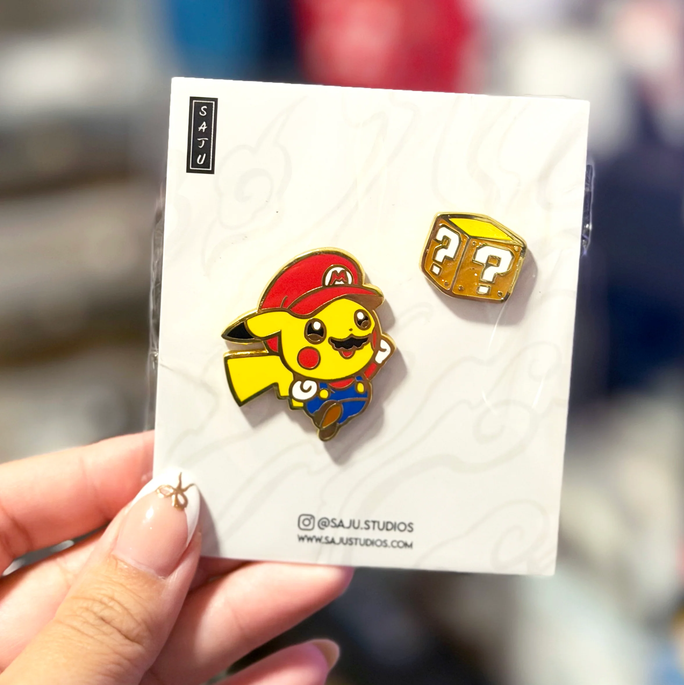 Mario Poncho Enamel Pins (2 pcs) - Image 2