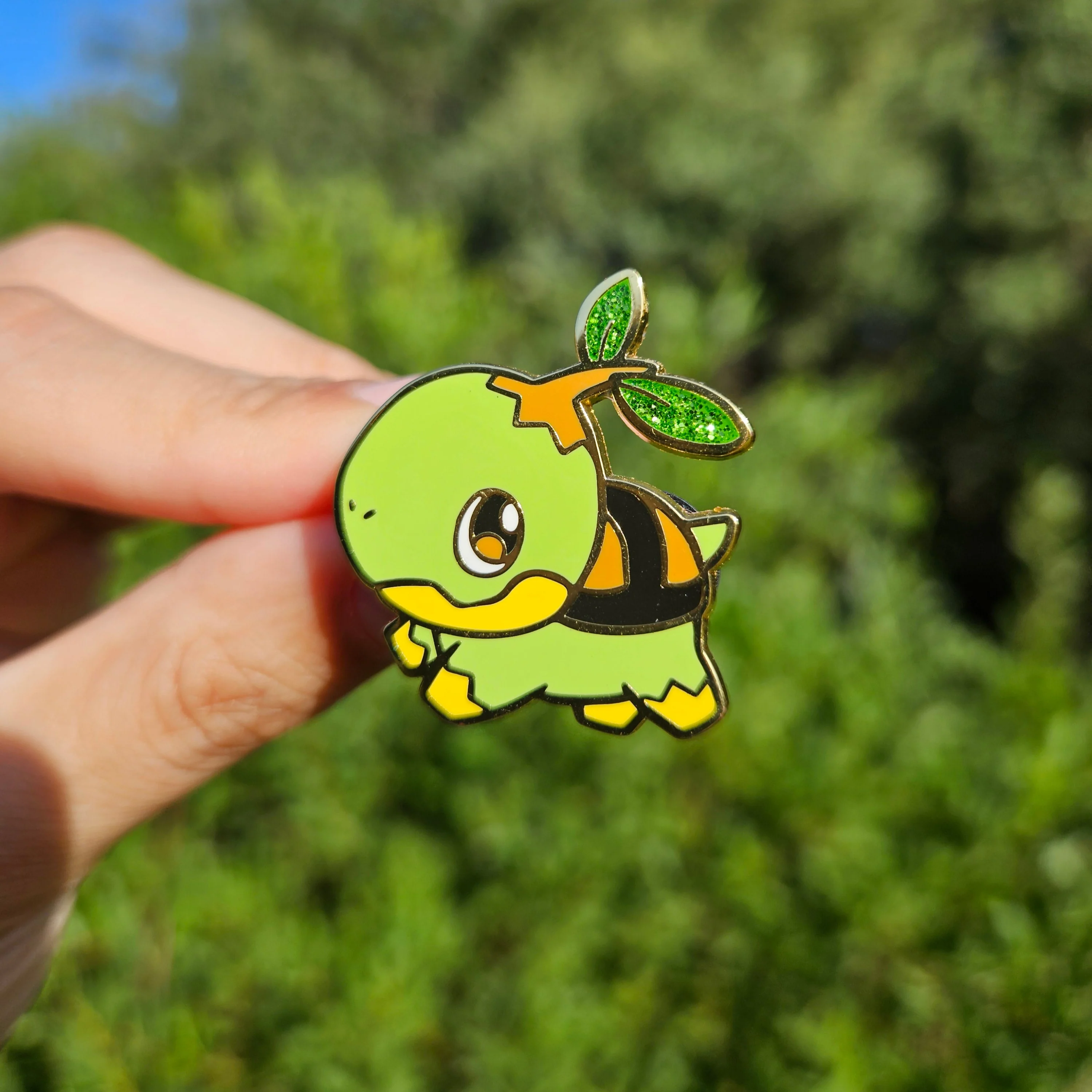 Grass Turtle Enamel Pin - Image 2